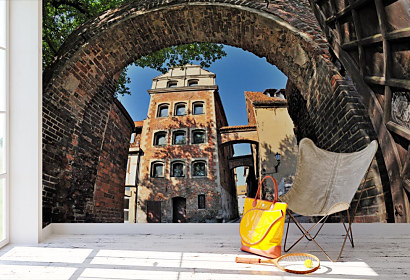 Fototapeta Tehlová klenba tehla brick stena wall múr
